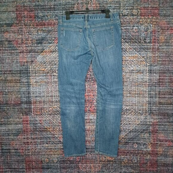 JCREW mens dark distressed FLEX slim fit jeans 32x32 EUC - Picture 2 of 8